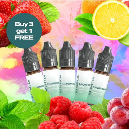 E-Liquid CBD - Pack 5 Flavours (Buy 3, Get 1 Free Offer)