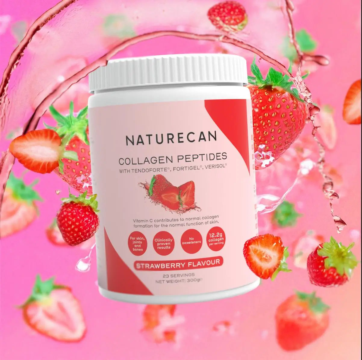 Strawberry Collagen Peptides Powder